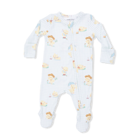 Vintage Spring Ducklings Green - 2 Way Zipper Footie