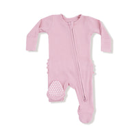 Cameo Pink - 2 Way Zipper Ruffle Back Footie