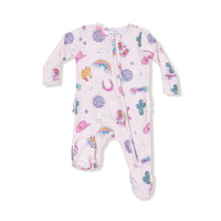 Disco Cowgirl - 2 Way Zipper Ruffle Back Footie