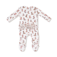 Future Cowgirl - 2 Way Zipper Ruffle Back Footie