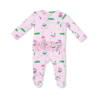 Golf Pros - Pink - 2 Way Zipper Ruffle Back Footie