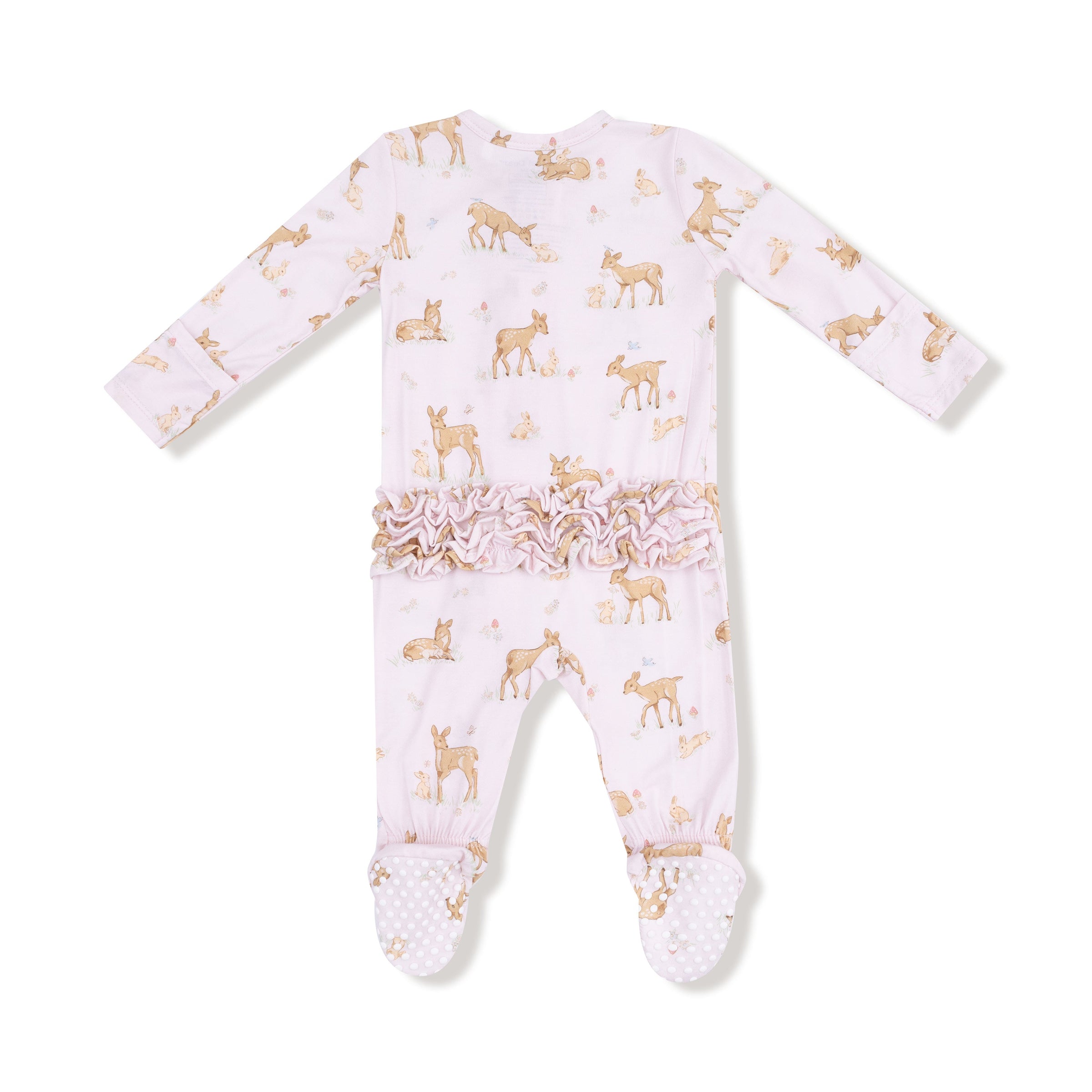 Little Fawn - 2 Way Zipper Ruffle Back Footie