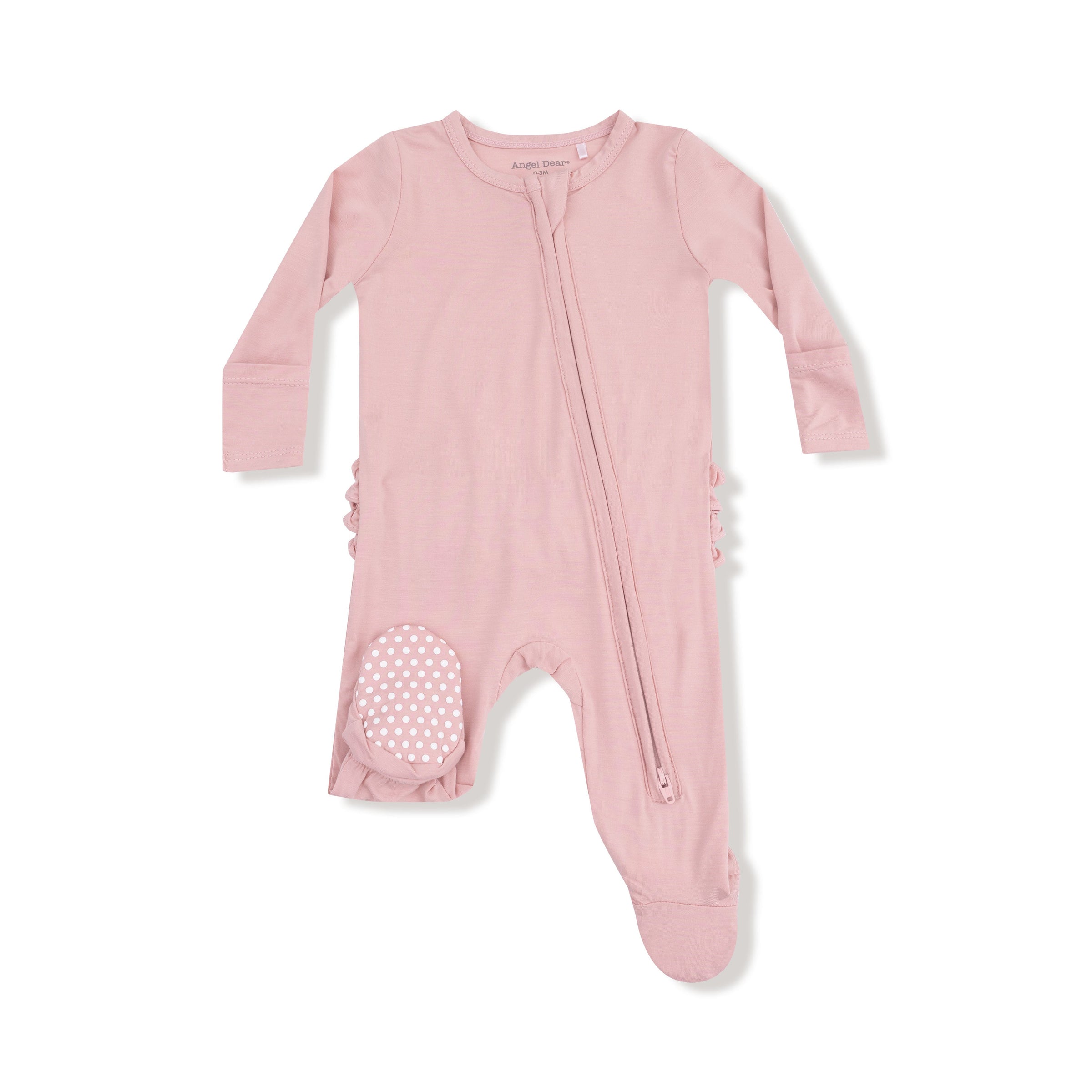 Mellow Rose - 2 Way Zipper Ruffle Back Footie