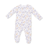 Floral Deer - 2 Way Ruffle Back Zipper Footie