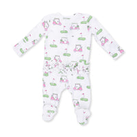Golf Carts Pink - 2 Way Ruffle Back Zipper Footie