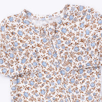Hazel Floral - 2 Way Ruffle Back Zipper Footie