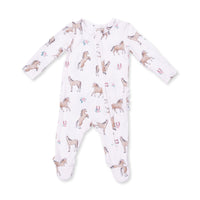 I Love Horses - 2 Way Ruffle Back Zipper Footie