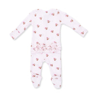 Mini Football Hearts - 2 Way Ruffle Back Zipper Footie