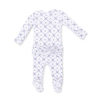 Simple Hockey Pink - 2 Way Ruffle Back Zipper Footie