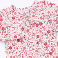 Serene Floral - 2 Way Ruffle Back Zipper Footie
