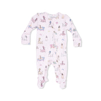 Fancy Hounds with Bows - 2 Way Ruffle Back Zipper Footie