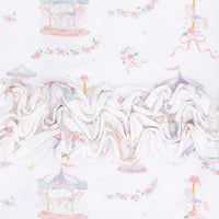 Carousel with Bows - 2 Way Ruffle Back Zipper Footie