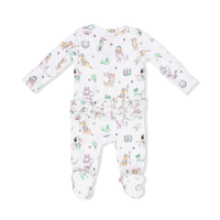 Country Club Dogs Pink - 2 Way Ruffle Back Zipper Footie