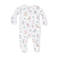 Country Club Dogs Pink - 2 Way Ruffle Back Zipper Footie