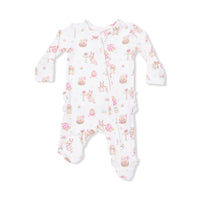 Easter Egg Hunt Pink - 2 Way Ruffle Back Zipper Footie