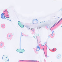 Golf Carts and Flowers - 2 Way Ruffle Back Zipper Footie