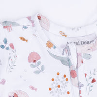 Garden Sea Creatures - 2 Way Ruffle Back Zipper Footie