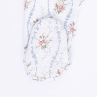 Heirloom Rose Stripe - 2 Way Ruffle Back Zipper Footie