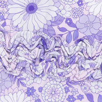 Lacy Lavender Floral - 2 Way Ruffle Back Zipper Footie