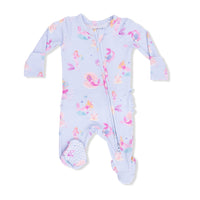 Mermaid Princesses - 2 Way Ruffle Back Zipper Footie