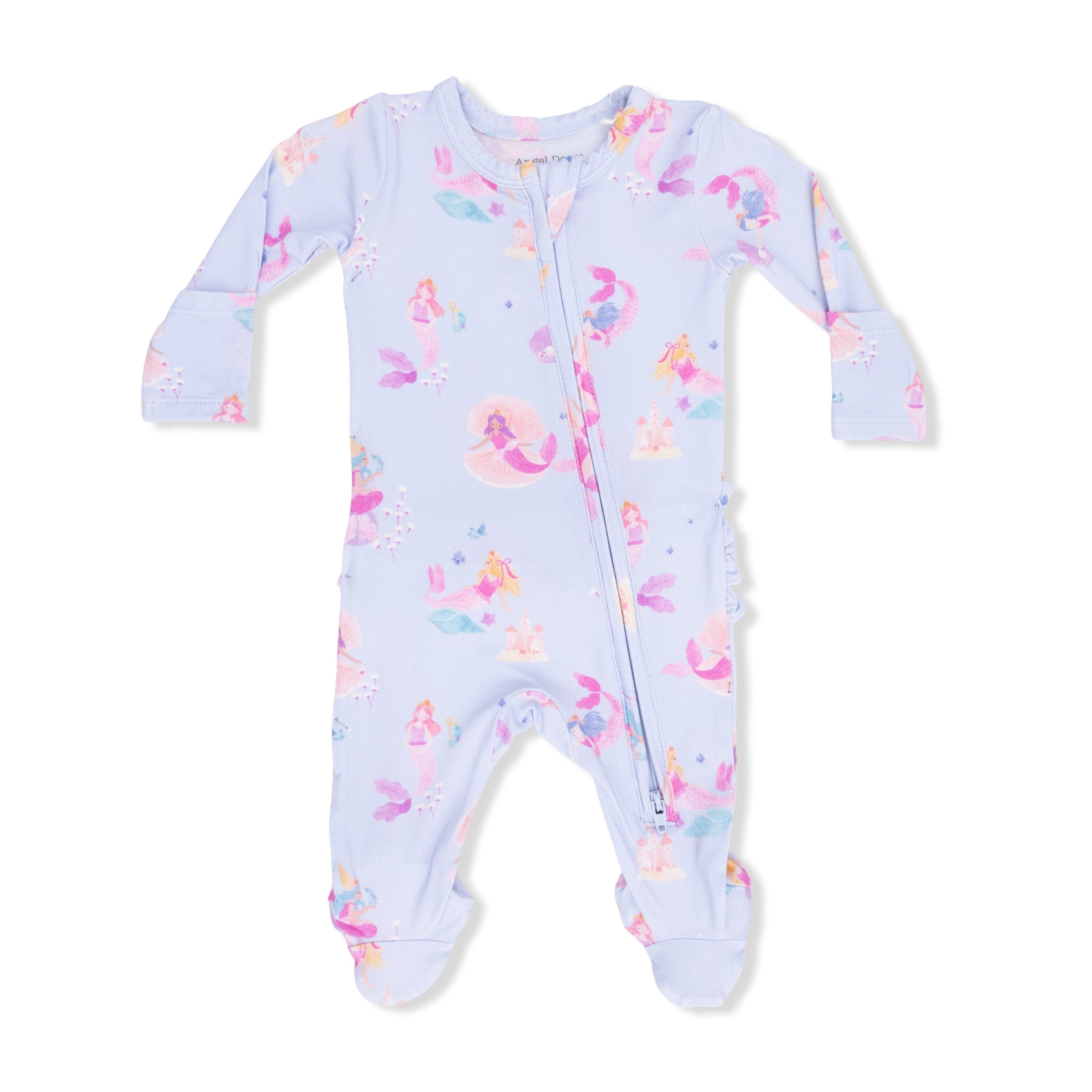 Mermaid Princesses - 2 Way Ruffle Back Zipper Footie
