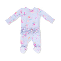Mermaid Princesses - 2 Way Ruffle Back Zipper Footie