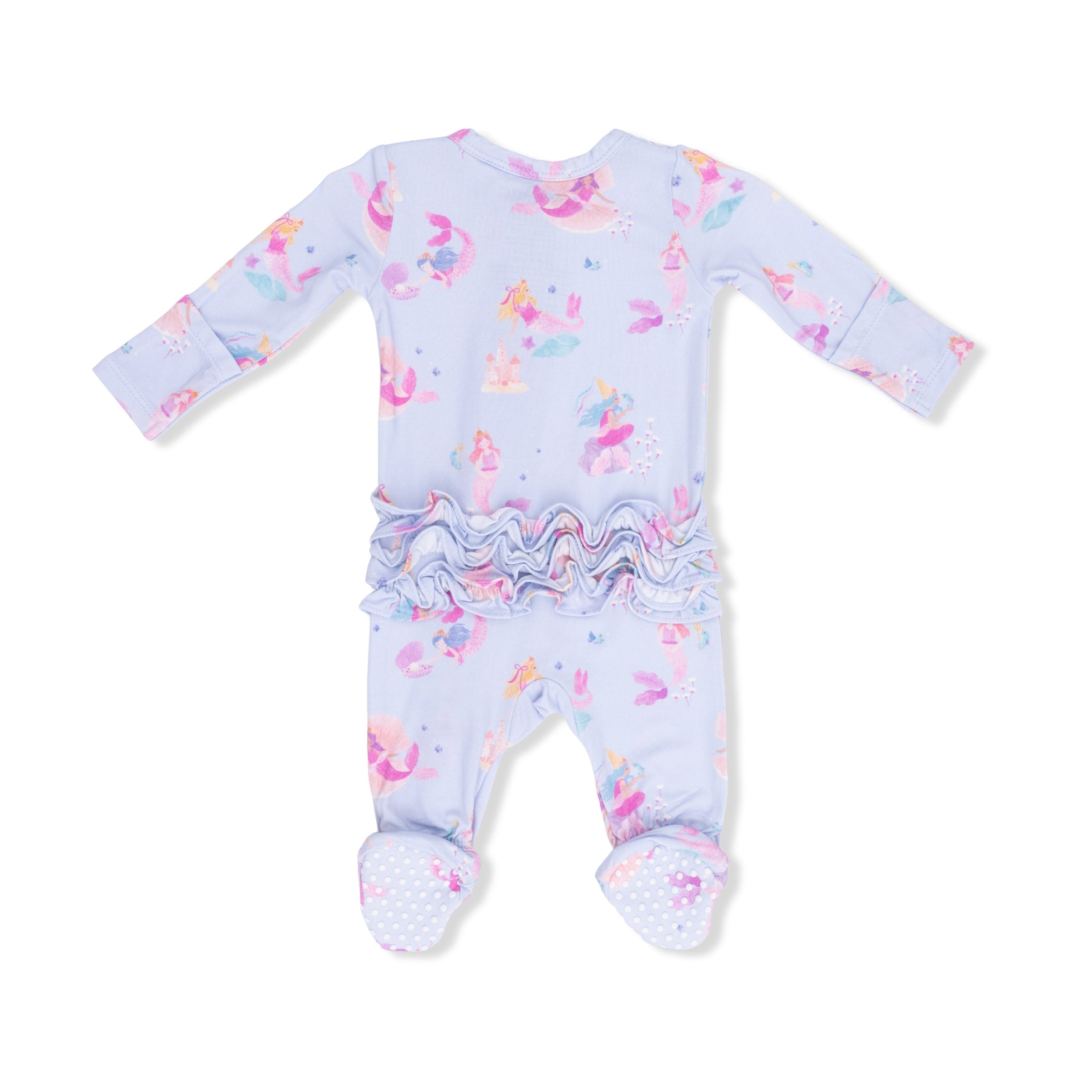 Mermaid Princesses - 2 Way Ruffle Back Zipper Footie