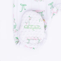 Pretty Golf - 2 Way Ruffle Back Zipper Footie & Bandana Bib Set