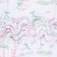 Pretty Golf - 2 Way Ruffle Back Zipper Footie & Bandana Bib Set