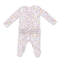 Sarah Floral - 2 Way Ruffle Back Zipper Footie