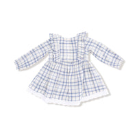 Blue Plaid - Long Sleeve Dress and Bloomer (2T to 4T Dress Only)