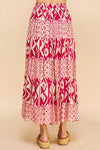 Val Geo Print Tiered Maxi Skirt