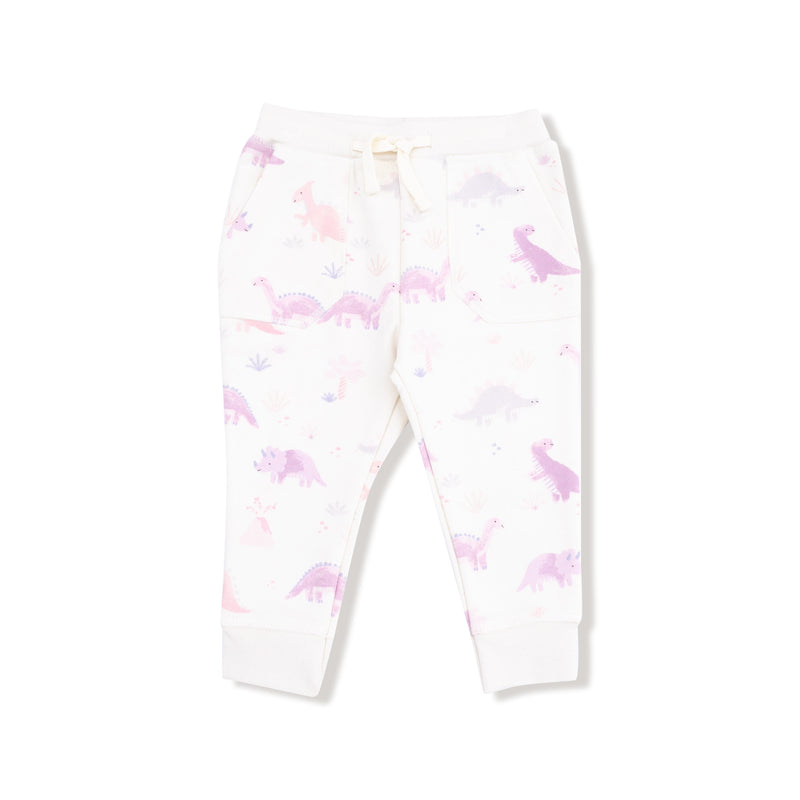 Soft Dinos- Purple - Ruffle Sweatshirt and Jogger Pant