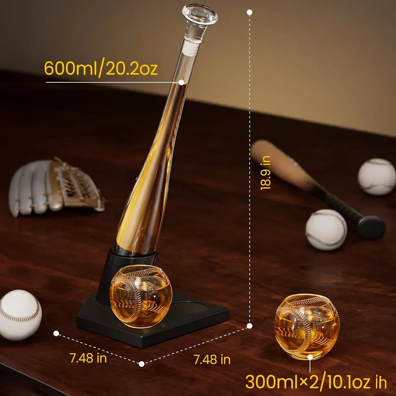 Home Run Baseball Decanter Set