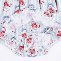 Beverly Cameo Stripe - Long Sleeve Bubble with Peter Pan Collar and Skirt
