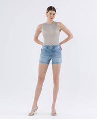 Rebecca - HIGH RISE SEAMLESS WAISTBAND PATCH POCKET SHORTS