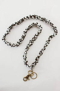 Black and White Checkered  Lanyard