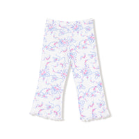 Ribbon Floral Fling - Ruffle Shoulder Shirt and Flare Pant