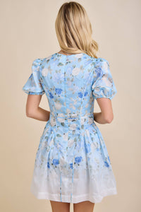 Audrey Floral Puff Sleeve Mini Dress