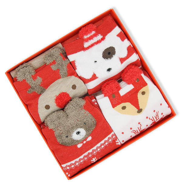 Christmas 4 pair sock gift box