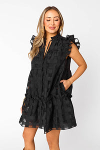 aubrey black pink dress Miss Circle Women Aubrey Pink Satin Bubble Hem Mini Dress