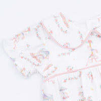 Carousel with Bows - Classic Puff Sleeve Babydoll Bubble