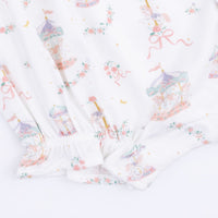 Carousel with Bows - Classic Puff Sleeve Babydoll Bubble