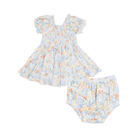 Georgia Floral - Smocked Twirly Dress and Bloomer