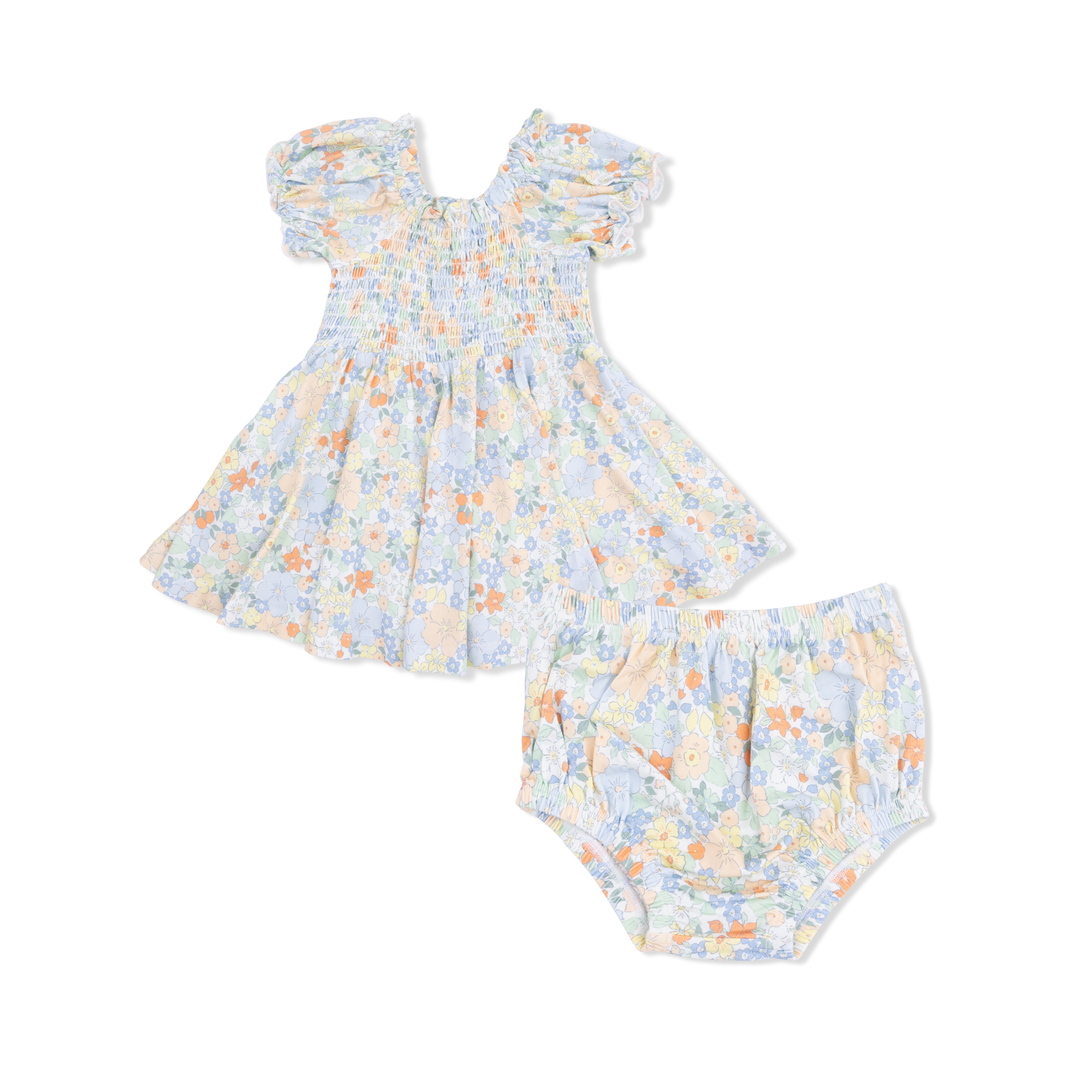 Georgia Floral - Smocked Twirly Dress and Bloomer