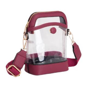 Mini bolso bandolera transparente Carly rojo