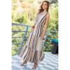 Lonnie-Stripe Tassel Tie Maxi Dress