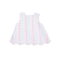 Tulip Stripe - Scallop Back Top with Bloomer
