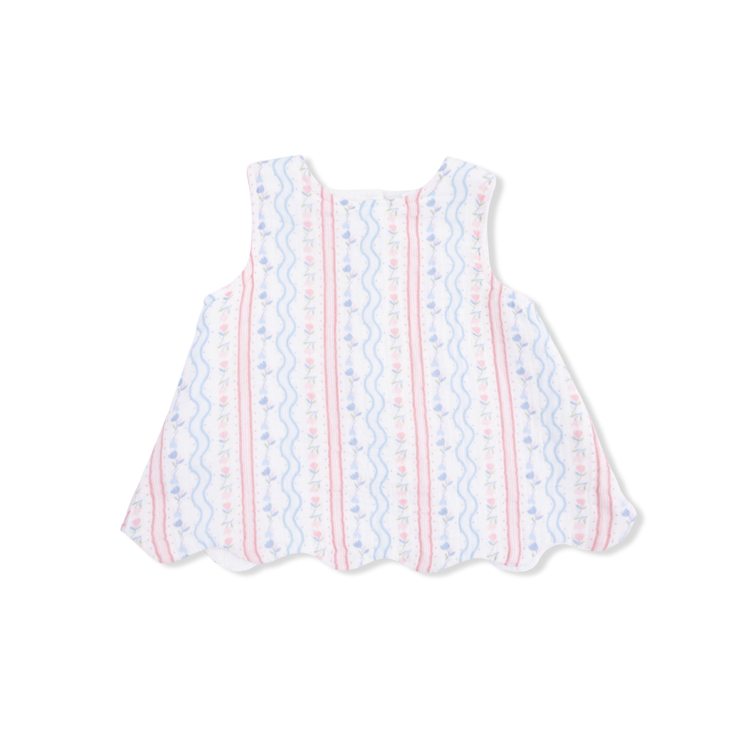 Tulip Stripe - Scallop Back Top with Bloomer