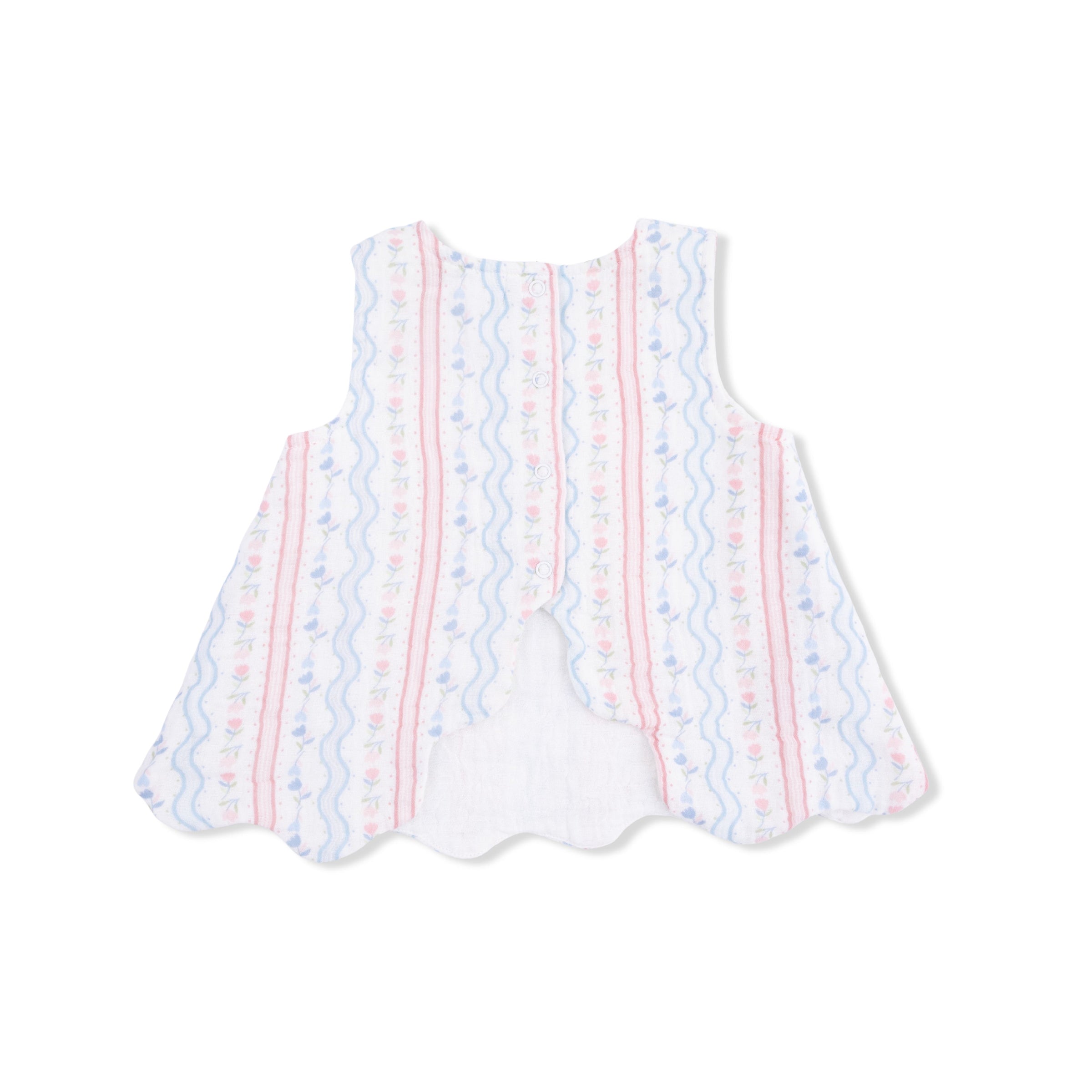 Tulip Stripe - Scallop Back Top with Bloomer